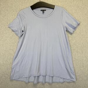 Eileen Fisher Women's Size Small  Lyocell Blend Short Sleeve Blue Top Blouse USA